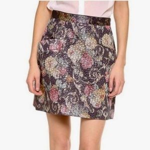 Club Monaco Claudia Brocade Floral Lined Mini Skirt